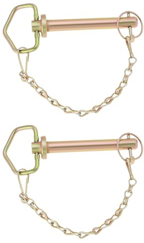 VGOL 2 Pieces Trailer Tow Bar Hitch Pin 5/8 x 4.33 with Chain and Linchpin for Secure Mounting of Hitches and Axles Agricultural Towing