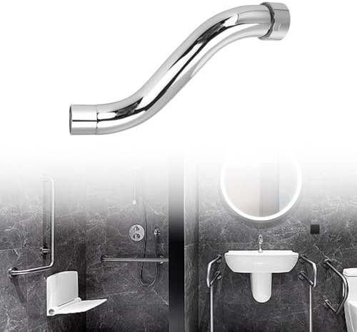 0XBIT Col de Cygne Robinet, Bec de Robinet Mural Universel, Bec Chromé en Forme de S en Acier Inoxydable, Interface 3/4 Pouces, pour Salle de Bain, Cuisine, Balcon