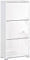HOMCOM Meuble à Chaussures Armoire à Chaussures 3 Portes abattantes 3 Compartiments en Bois dim. 60L x 26I x 124H cm Blanc laqué