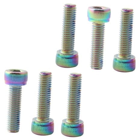 MUCKLILY 6pcs Bike Screws for Mountain and Road Lightweight Easy to Install Electroplated Finish High Strength Suitable for Folding and Cycling