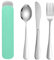 Travel Cutlery Set with Case, Travel Cutlery Set, Cutlery Set for 1, Portable Travel Cutlery, Stainless Steel Cutlery Set Travel for Outdoor Travel Picnic Office School Lunch Box - Green