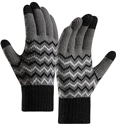 Schwarze Handschuhe Halloween Gothic Arm Sleeves Zubehör Handschuhe Winter Lila Handschuhe Touchscreen Handschuhe Herren Handschuhe mit kältefesten warmen Handschuhe mit Finger-Screen-Strickhandschuhe