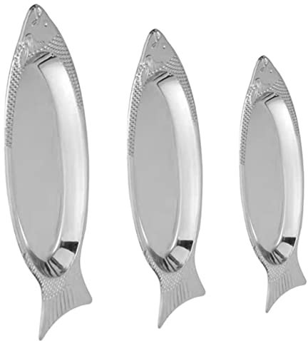 Cabilock 3 Platos De Pescado Práctico Plato Para Servir Pescado Cuenco De Palomitas De Maíz Plato De Pescado Ovalado Servidor De Buffet Calentador De Alimentos Platos De Pescado