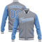 Generisch Personalisierte Baseballjacke Herren Baseball Jacke Oversize Bomberjacken College Jacke Langarm Baseballjacken Teenager Individuelle Namen Nummer Teamnamen (4-Light Blue)