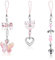 Bremorou 3 Stück Handyschmuck Niedliche Handy Anhänger, Süßer Y2K Handyanhänger, Keychain Aesthetic, Handy Accessoires, Schlüsselanhänger, Handyband Rosa, Lanyard Rosa Anti Lost Handyhülle Anhänger