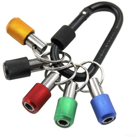 Hex Shank Drill Bit Holder 5pcs Set with Keyring for Effortless Tool Management