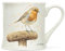 Tasse aus Porzellan mit Tiermotiv ca. 0,3L | Mug | Kaffeetasse | Teetasse | Henkelbecher | Becher (Rotkehlchen)