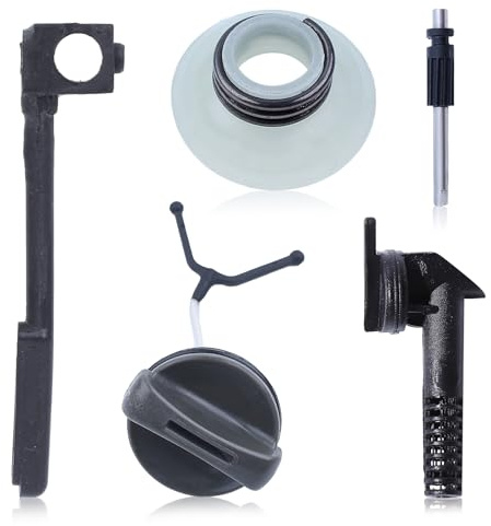 Mtanlo Kit tubo pompa olio per motoseghe Husqvarna 435, 440E, 445, 450, 450E, 340, 345, 350 EPA, ricambio per 544084202, con asta pompa olio e tappo olio.