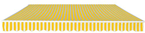 Kangmusi Gelenkarmmarkise 400 cm Gelb/Weiß,275574