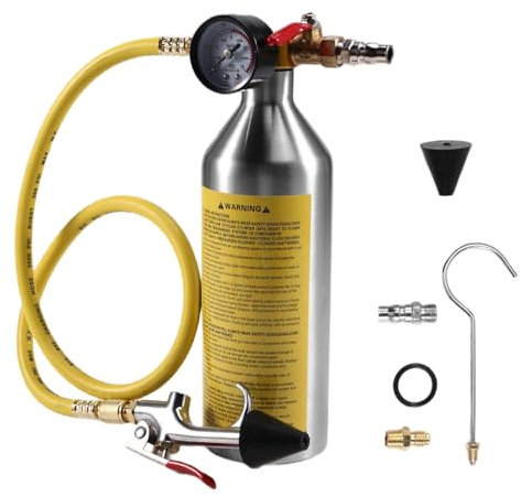 Buqpow Kit de descarga de aire acondicionado, juego de herramientas de limpieza de tuberías de aire acondicionado de coche, kit de descarga de sistema de aire acondicionado de coche