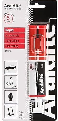 HOCHSTE® Araldite Rapid Epoxy Resin Power Adhesive Syringe, Quickset Glue, Multi-Surface, Durable Bond, Easy to Use, Fast Setting, Remove Excess Adhesive, Ideal for Repairs