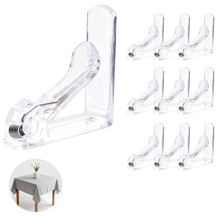Wafuesh Tischdeckenklammern Transparent, Stabile Tischtuchklammern für Dicke Tische bis 45 mm Dicke, Wetterfest, rutschfest und Ideal für Garten, Balkon und Innenräume, tischdeckenklammern