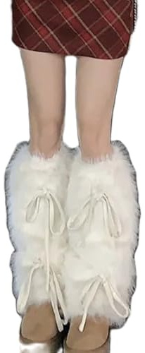 LYSINK Women's Faux Fur Leg Warmers Winter Warm Accessory Costume | Y2k Furry Boot Covers | Fashion Party Costumes