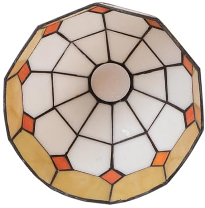 Glaslampenschirm Europäischer und Gelb Stehlampe Deckenlampe | Retro Stil, Glatte Form, Diffuse Lichtwirkung, Passend für Schlafzimmer und Raum, 1 Stück