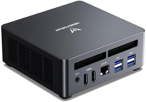 MINIS FORUM UM790 Pro Mini PC, AMD Ryzen 9 7940HS bis zu 5,2 GHz, 32 GB DDR5 RAM, 1 TB PCIe 4.0 SSD, AMD Radeon 780M, Wi-Fi 6E, BT 5.3, 2.5G LAN, USB4, HDMI 2.1