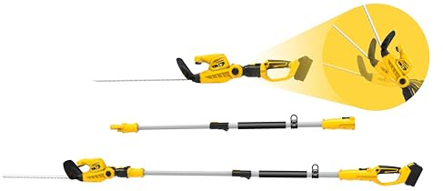 GARLAND Set Keeper 20V 293 F-V23 - Cortasetos telescópico batería 20V 51 cm, Cabezal 90º, pértiga Extensible hasta 4 m (sin batería ni Cargador)