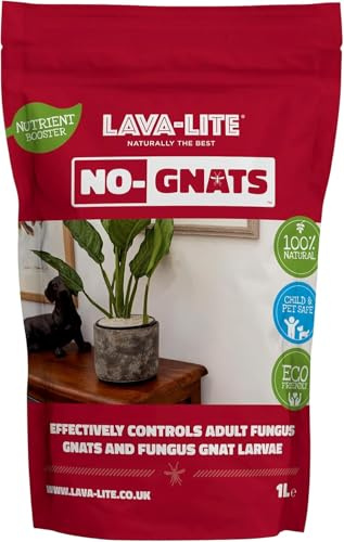 Lava Lite No Gnats Organic Fungus Gnat Killer Ultimate Indoor Plant Protection for Houseplants Soil & Compost Anti Gnat for No Gnat Pot Topping with Gravel Mulch Systemic Granules 1L