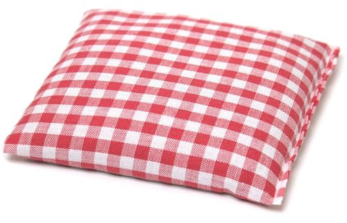 Cojín de semillas 12x12cm rojo y blanco | Saco térmico | Pequeña almohada térmica | Pepitas de uva
