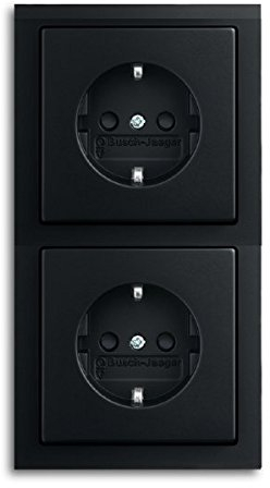 Busch--Jaeger. Komplett-Sets Future® linear Anthrazit glänzend (2X Steckdose, 1x Rahmen 2fach)