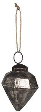 Chic Antique Weihnachtskugel Diamant Silber Weihnachten Vintage Shabby Chic