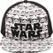 Disney Herren Star Wars Embroidered Logo and Stormtrooper All Over Adjustable Snapback Baseball Hat with Flat Brim Baseballmütze mit Flacher Krempe, verstellbar, Einheitsgröße, Schwarz/Weiß