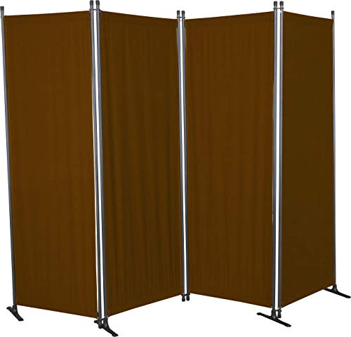 Angerer Freizeitmöbel GmbH Paravent - Raumteiler & Raumtrenner Sichtschutz - Outdoor Paravent für Windschutz & Schatten auf Balkon (4-teilig, Swingtex braun)