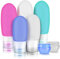 ERKOON Silikon Reiseflaschen Set, 7 Stück Auslaufsicher Reise Container Portable Travel Bottles für Shampoo, Toilettenartikel, Lotion, Conditioner Duschgel Creme Flüssigkeitsbehälter