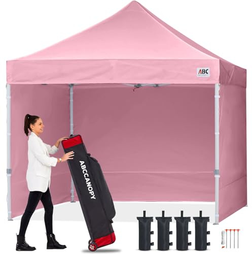 ABCCANOPY Faltpavillon 3x3 Wasserdicht mit Seitenteilen UV+,Rose