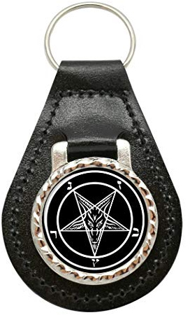 Giftshop UK Satanisches Pentagramm Leder Schlüsselanhänger
