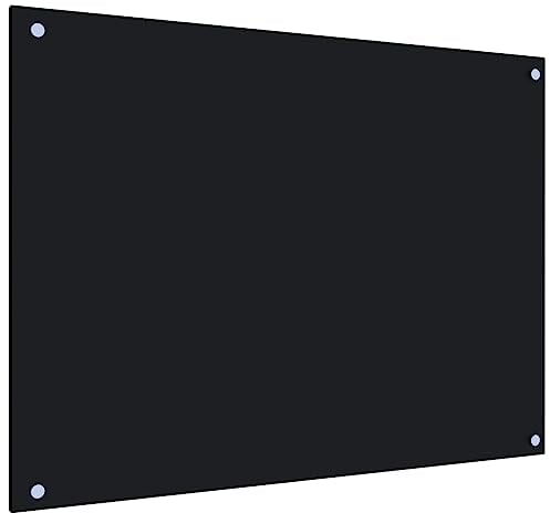 vidaXL Küchenrückwand Spritzschutz Fliesenspiegel Glasplatte Rückwand Herdspritzschutz Wandschutz Herd Küche Schwarz 80x60cm Hartglas