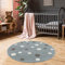 Jimri Kinderteppich DOTS l Pünktchen Gepunktet l Öko-Tex Siegel | Farbe: Beige Blau Rosa | Kinderzimmer/Jugendzimmer (Mint, Ø 150 cm Rund)