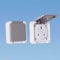 Powerparts Caravan White Grey Flush Fitting Mains Socket 240 Volt Outlet Box