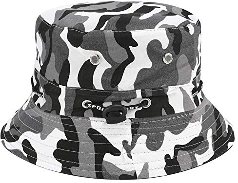 ZARRS Fischerhut,Eimer Hütet Sun Cap mit Breiter Krempe Sonnenhut mit Kinnriemen seitlichen Druckknöpfen und Belüftungsöffnungen für Männer,Frauen,Teenager,Outdoor-Camping,Wandern