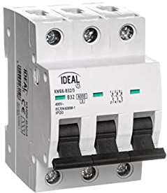 Leitungsschutzschalter, 3-phasig, modular, 32 A, 3P, Kurve B