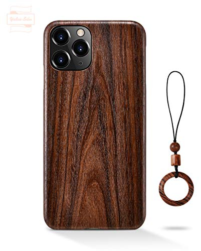 Yidai-Silu Coque iPhone XR Etui en Bois 【Œuvre d'art, Ultra-Fine 0,8mm】 Housse Case en Fibre d’Aramide de Protection Coque Antichoc pour iPhone XR 6,1” - Bois Noir