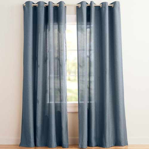 Exclusive Home Curtains Loha Ösenvorhang, Leinen, 137 x 248 cm, Blau