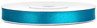 Satinband Polyester Schleifenband Seidenband Geschenkband 6/12/25/38/50/100 mm x 25 m (Größe 6mm x 25m - Farbe Türkisfarbenen)