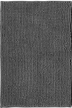 Decomira Badematte rutschfest | Als Badteppich Set kombinierbar | Badezimmer-Teppich Bad-Vorleger waschbar aus Chenille | Duschvorleger für Dusche, Badewannen, WC Deko | Dunkelgrau - 50x80 cm