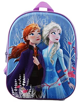 Disney Frozen - Die Eiskönigin ELSA Anna 3D Rucksack Kinderrucksack (109), Mädchen 29,5 x 23 x 10 cm, violett