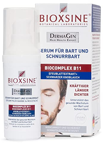 Bioxsine Serum für Bart und Schnurrbart/natürliches Bartwuchsmittel für einen kräftigeren, längeren und dichteren Bart / 30ml
