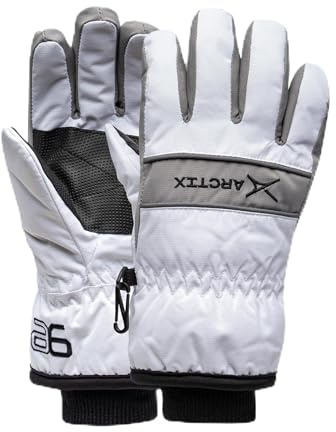 Arctix Kids' Whiteout Insulated Ski Gloves, White, Medium
