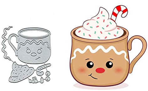 Weihnachts-Lebkuchen-Teetasse, Metall-Stanzformen, Merry Christmas, Hirsch, Elch, Stanzschablonen, DIY, Scrapbooking, dekorative Prägepapier, Scrapbooking, Kartenherstellung