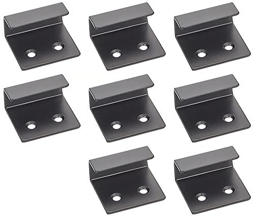 Lot de 8 supports de suspension pour carrelage en acier inoxydable de 25 mm d'épaisseur - Kit de fixation pour miroir - Noir