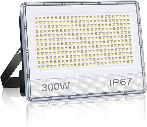 ANNIFUNLY Spot LED Extérieur 300W 30000LM, Puissant Projecteur LED, 7000K Blanc Froid, IP67 Étanche, Jardin, Garage, Entrée, Terrasse