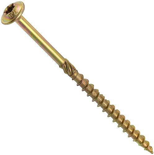 AERZETIX - C67441 - Lot de 50 Vis à bois Ø4x70mm à tête large bombée - à empreinte étoile Т20 - en acier zingué - menuiserie, contreplaqués, agglomérés, mélaminés