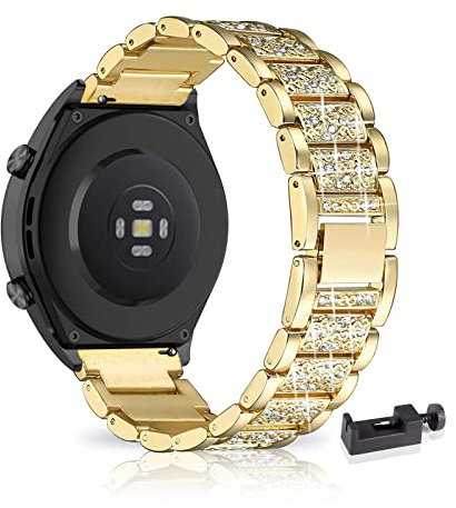 AireWiki Armband Kompatibel mit 20mm/ 22mm Watch Armband Edelstahl Für Herren Damen Elegant Metall Uhrenarmband Für 20mm/ 22mm Watch (Gold,22mm)