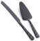 FULLYWARE Juego de Corte de Pasteles Negro, Juego de Cuchillo y Servidor de Acero Inoxidable, Juego de Cortador de Pasteles y Tarta para Bodas, cumpleaños, Fiestas