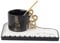 eKsdf Musiknoten Keramik Espressotassen mit Unterteller und Löffel Kreative Klavier Kaffeetasse Cappuccino Tassen 200ml Porzellantasse Mochatassen Set Geschenk (Schwarz)