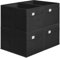 SONGMICS Aufbewahrungsbox, 4er Set, Ordnungsboxen, 40 x 30 x 25 cm, 2 Griffe, faltbar, Oxford-Gewebe, Leinenimitat, pflegeleicht, Metall-Etikettenhalter, für Regal, tintenschwarz ROB240B04