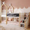 FEZTOY Kinderbett Baumhaus 90x200 Etagenbett für 2 Kinder, Hochbett mit Speicherung Treppe, Hausbett mit Rausfallschutz & 2X Lattenrost, Jugendbett, ohne Matratze